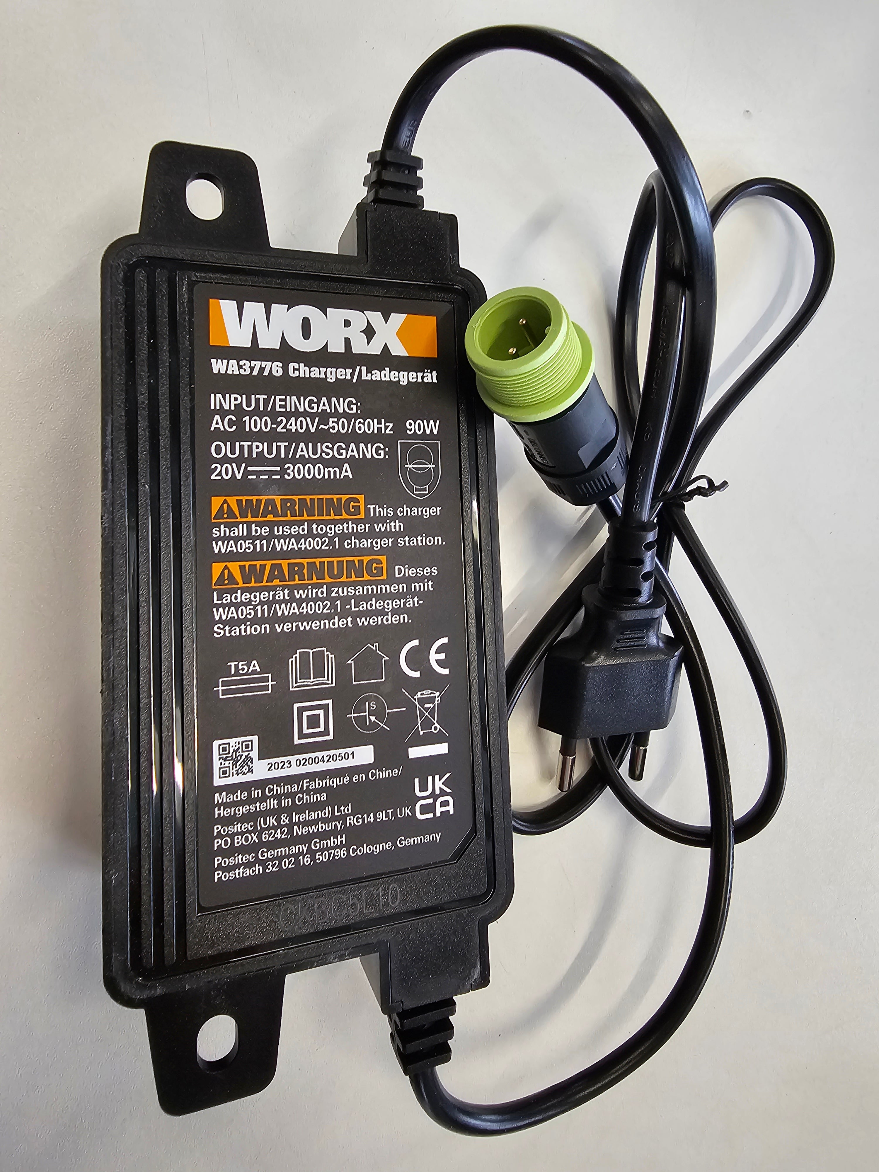 Worx Original Charger 100 240V 20V 90W WA3776 CH IT Steam Direct